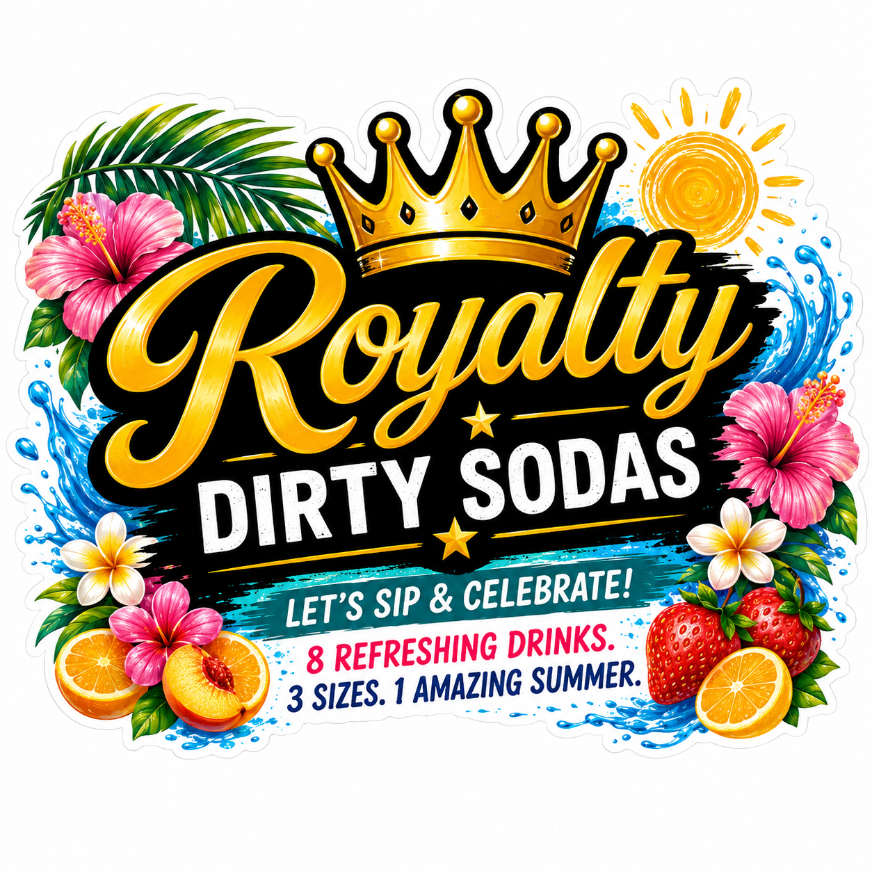 Sippin with Royalty crown and drink logo